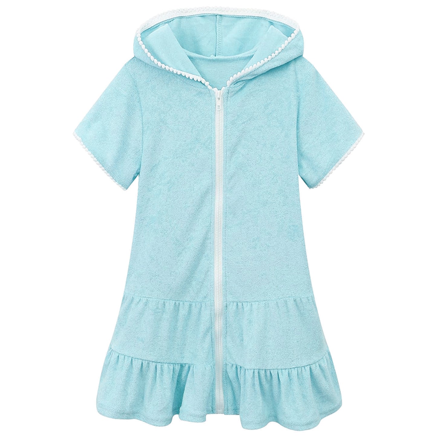 Girl's Swimsuit Hooded Blouse Beach Dress