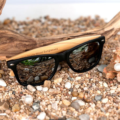 Square Vintage Sunglasses Men Women Wood