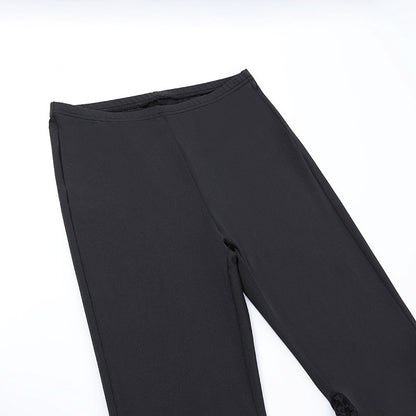 Women's Solid Color Slim Slim High Waist Flared Pants