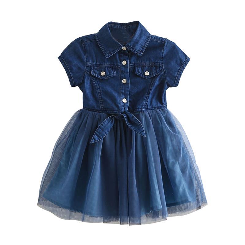 Denim short sleeve dress