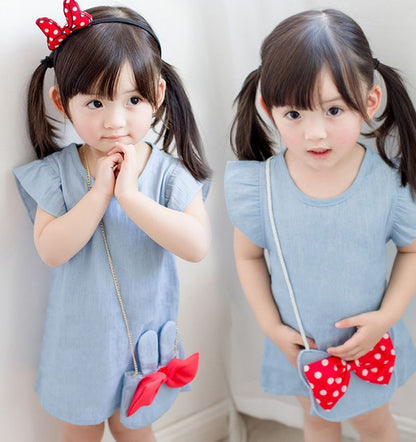 Girls Denim Backpack Dress