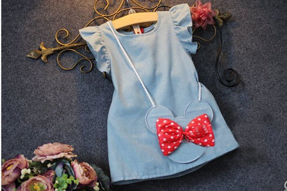 Girls Denim Backpack Dress