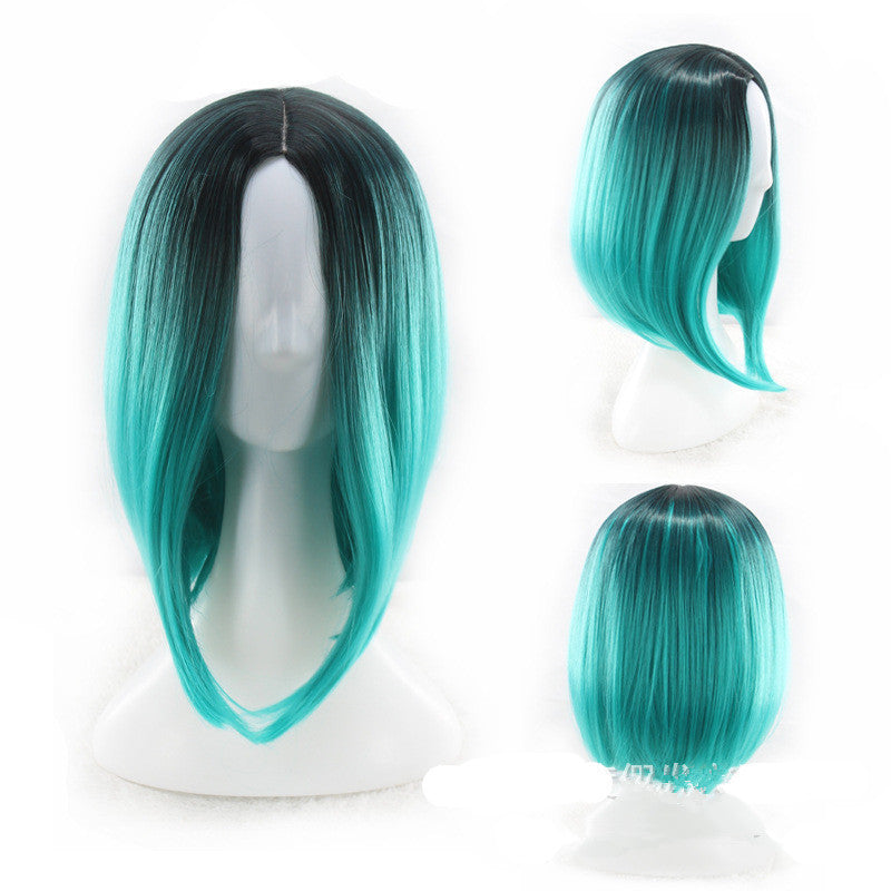 foreign trade new wig European and American women"s short straight hair gradient Bobo Bobo Bobo Bobo