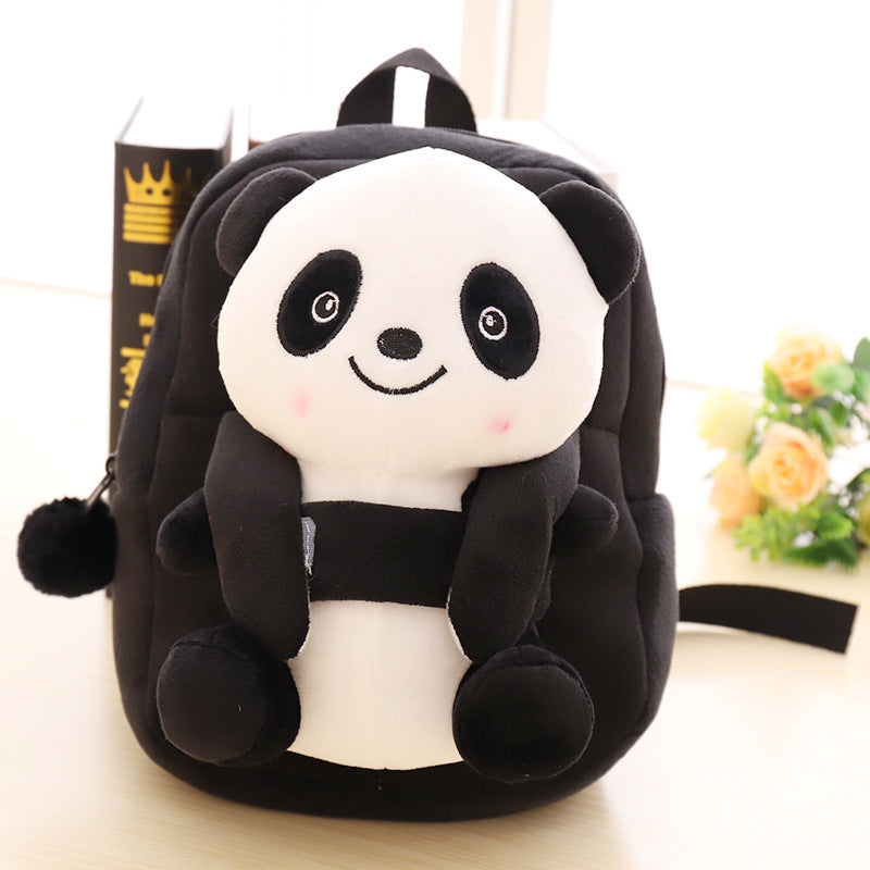 Cartoon panda plush children's school bag