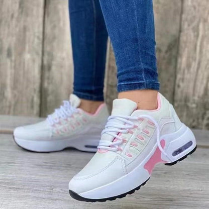 Lace Up Sneakers Women Wedge Heel Running Sports Shoes