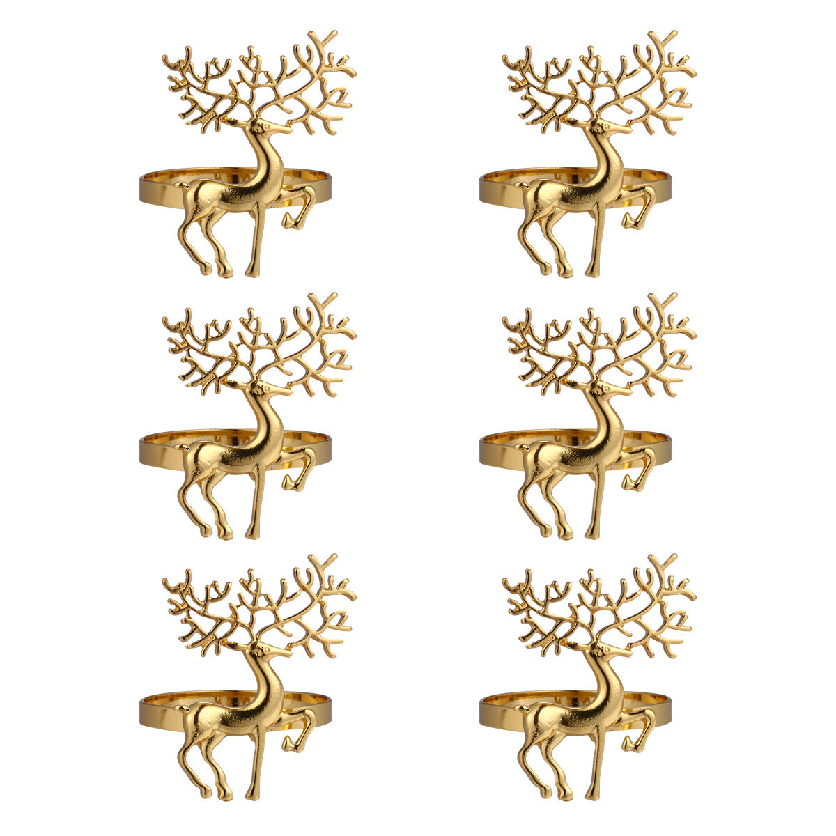 Golden Christmas Fawn Buckle Napkin Ring