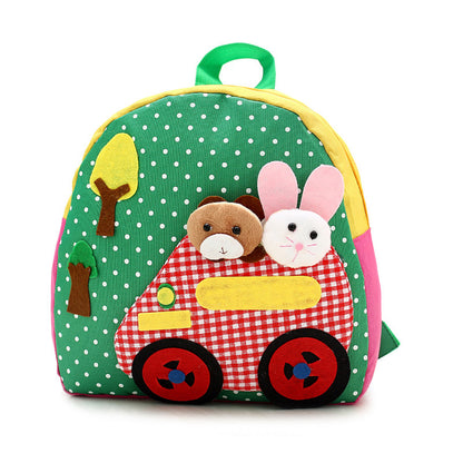 Korean shoulder children's schoolbag kindergarten adorable backpack handmade cartoon baby bag double shoulder bag