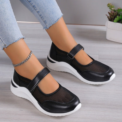 Women's Casual Thick Bottom Breathable Velcro Women's Mesh Surface Shoes