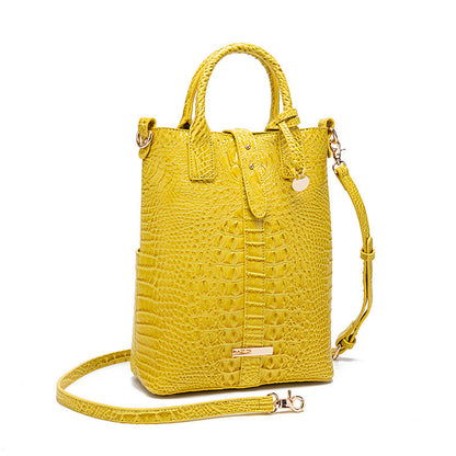 Women's Retro Multi-color Concave-convex Crocodile Pattern Shoulder Bag