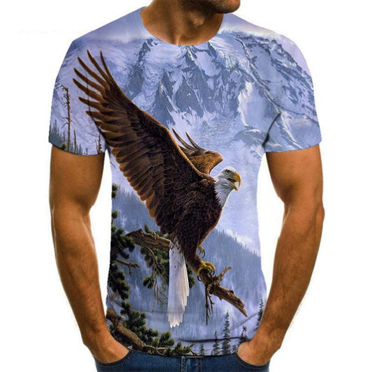 New Animal Print 3d T-shirt Men's Short Sleeve