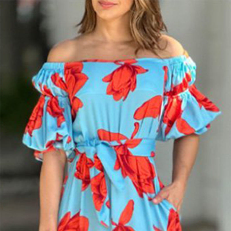 Women's Elegant Fashion Wide Hem Printed Dress