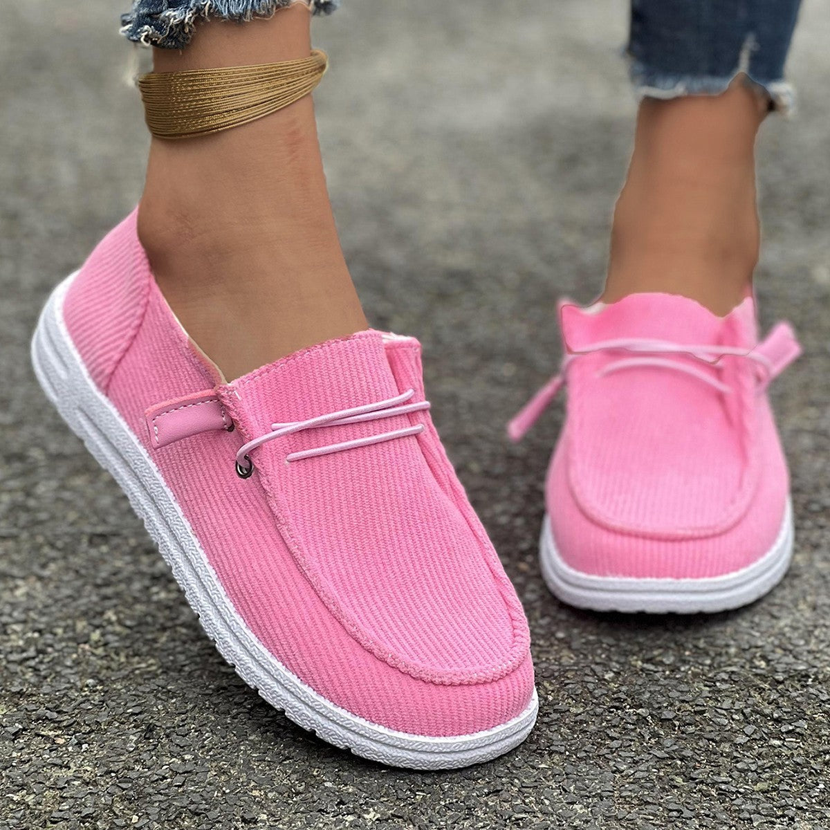 Women's European And American Flat Bottom Slip On Low-top Casual Shoes