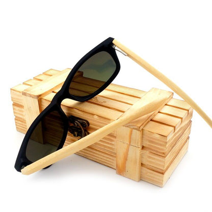 Square Vintage Sunglasses Men Women Wood