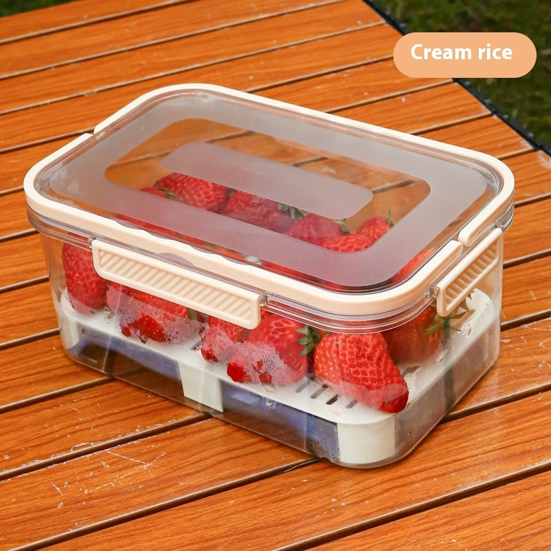 Portable Draining Vegetables Refrigerator Crisper Outdoor Picnic Basket Snacks Fruit Storage Box