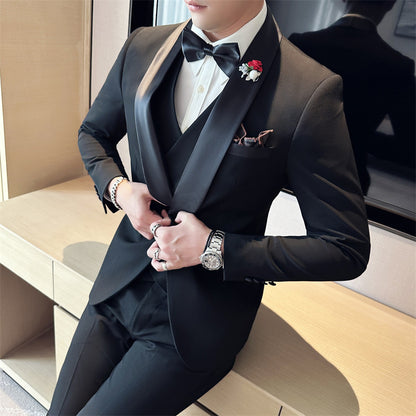 Gentleman Formal Party Dress Bridegroom Wedding Groomsman Suit