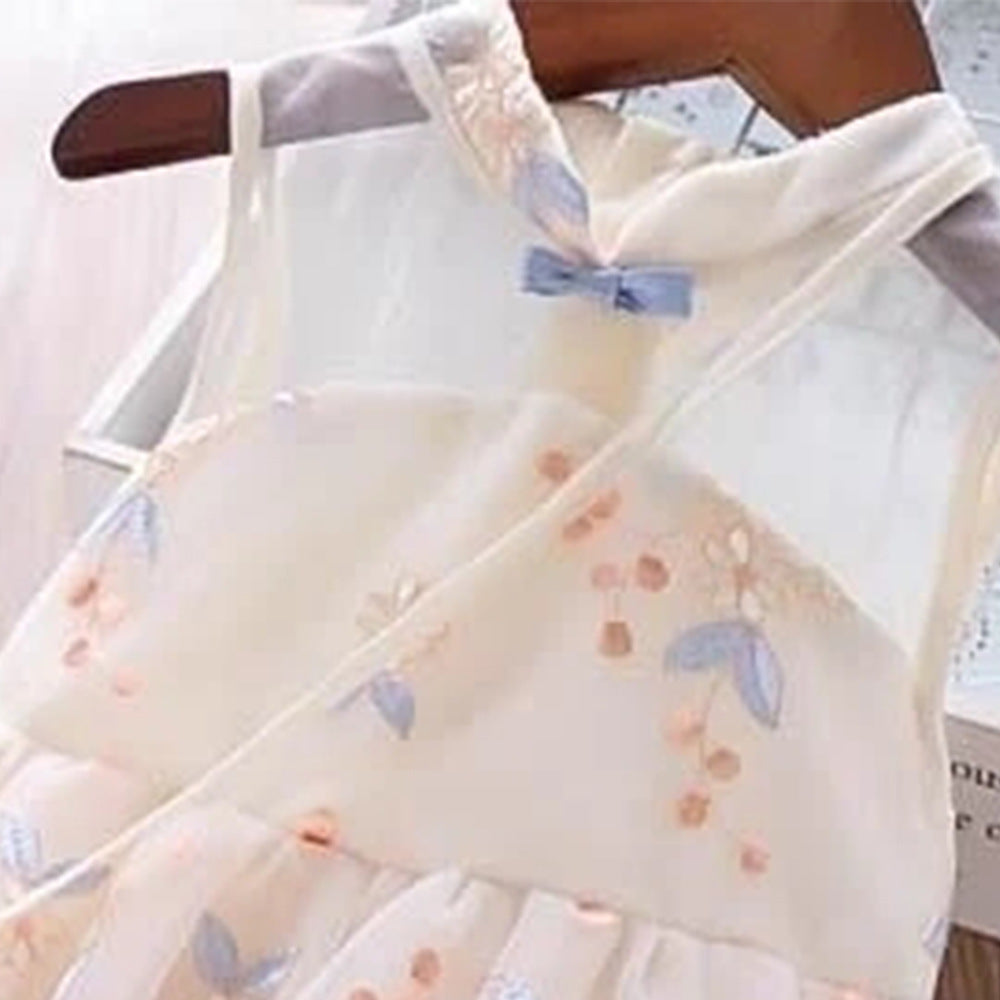 Western Style Improved Cheongsam Princess Dress Children's Vest Tulle Skirt