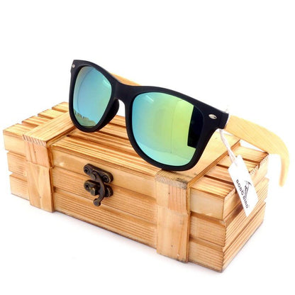 Square Vintage Sunglasses Men Women Wood