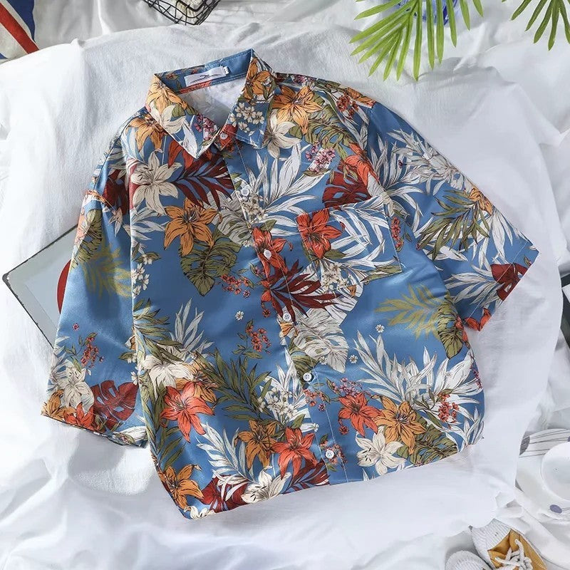 New Floral Shirt Short Sleeve Man