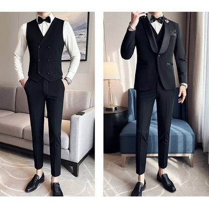 Gentleman Formal Party Dress Bridegroom Wedding Groomsman Suit