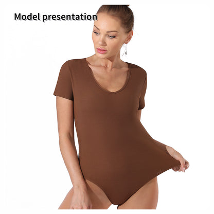 Women's Fashion Simple Solid Color Bodysuit