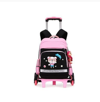 Korean Detachable Trolley  Bag For Elementary School Students