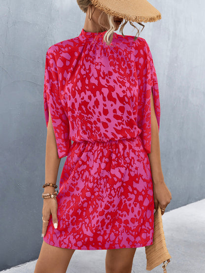 Women's Fashion Irregular Sleeve Printing Dress