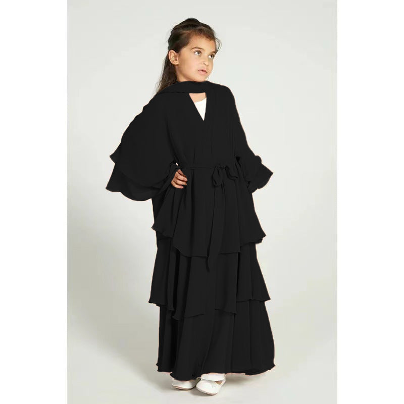 Elegant Three-layer Chiffon Children's Clothing Elegant Dress