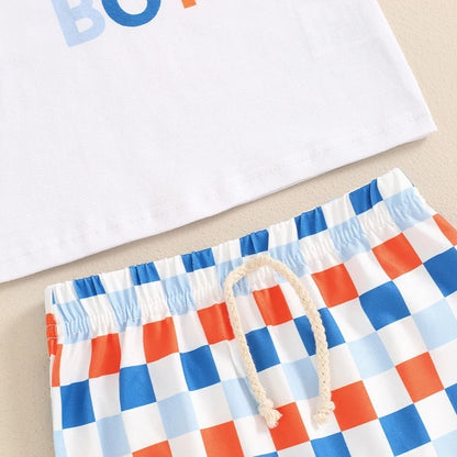 Baby English Print Summer T-shirt Shorts Set