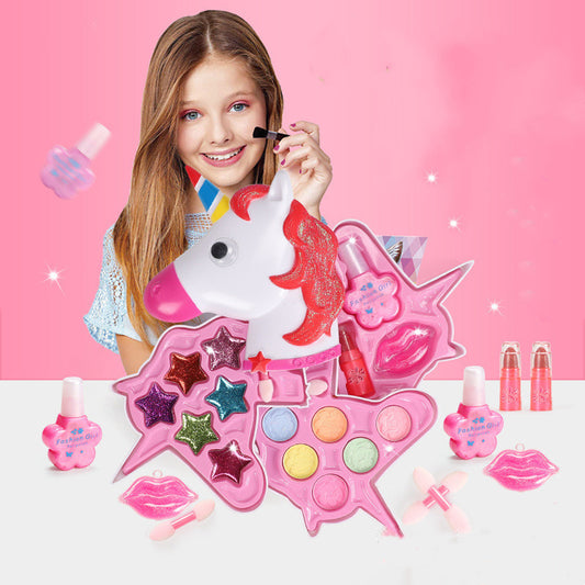 Multilayer Girl's Unicorn Makeup Toy Set