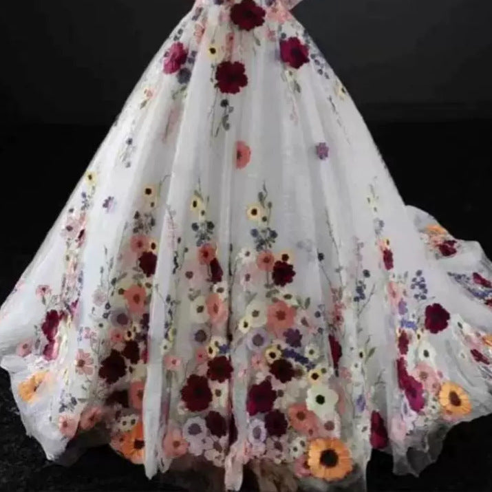 Exquisite Flowers Welcome Yarn Banquet Dress