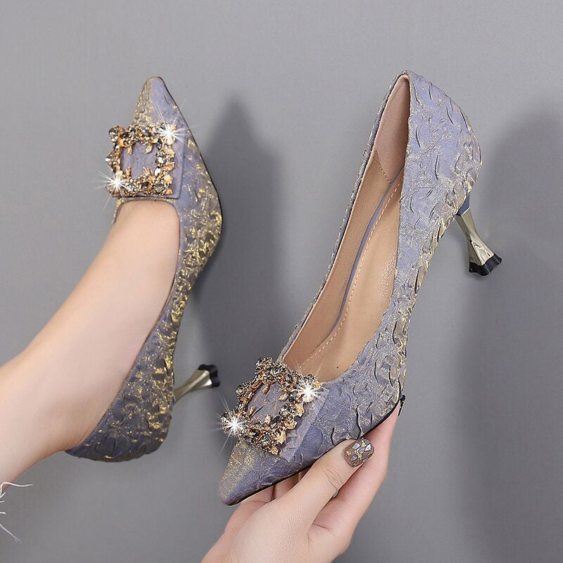 Women's Pointed-toe Fashion Stiletto Rhinestone High Heels