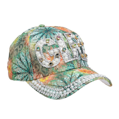 Sequined Diamond Baseball Cap Letter Sun-proof Diamond