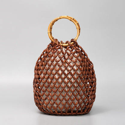 Women's Woven Hollow Bucket Bag Niche