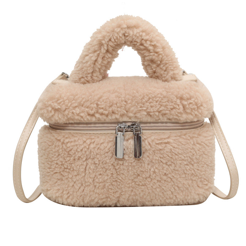 Autumn And Winter Lamb Wool Niche Popular Women's Bags Plush Portable