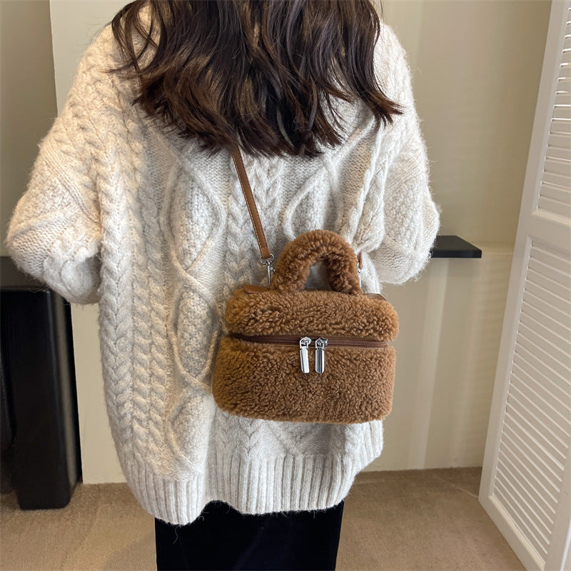 Autumn And Winter Lamb Wool Niche Popular Women's Bags Plush Portable