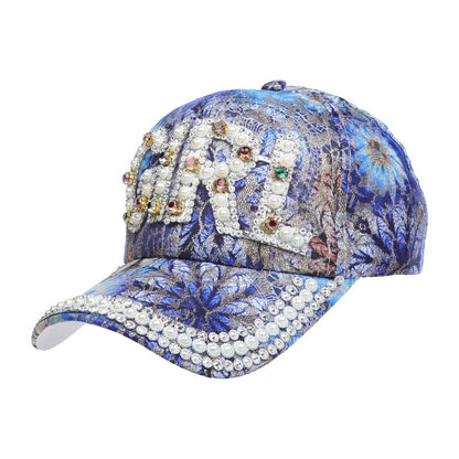 Sequined Diamond Baseball Cap Letter Sun-proof Diamond