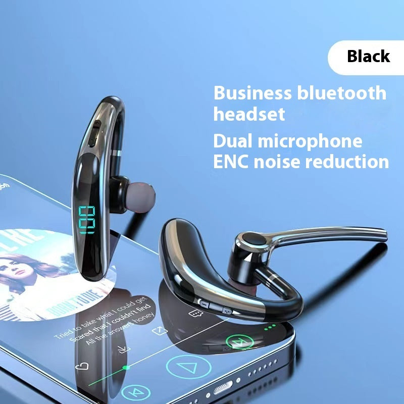 Wireless Bluetooth Single-ear Dual-microphone Noise Reduction Digital Display Headset