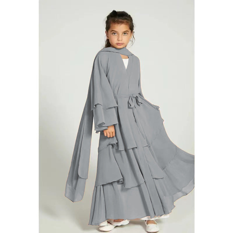 Elegant Three-layer Chiffon Children's Clothing Elegant Dress