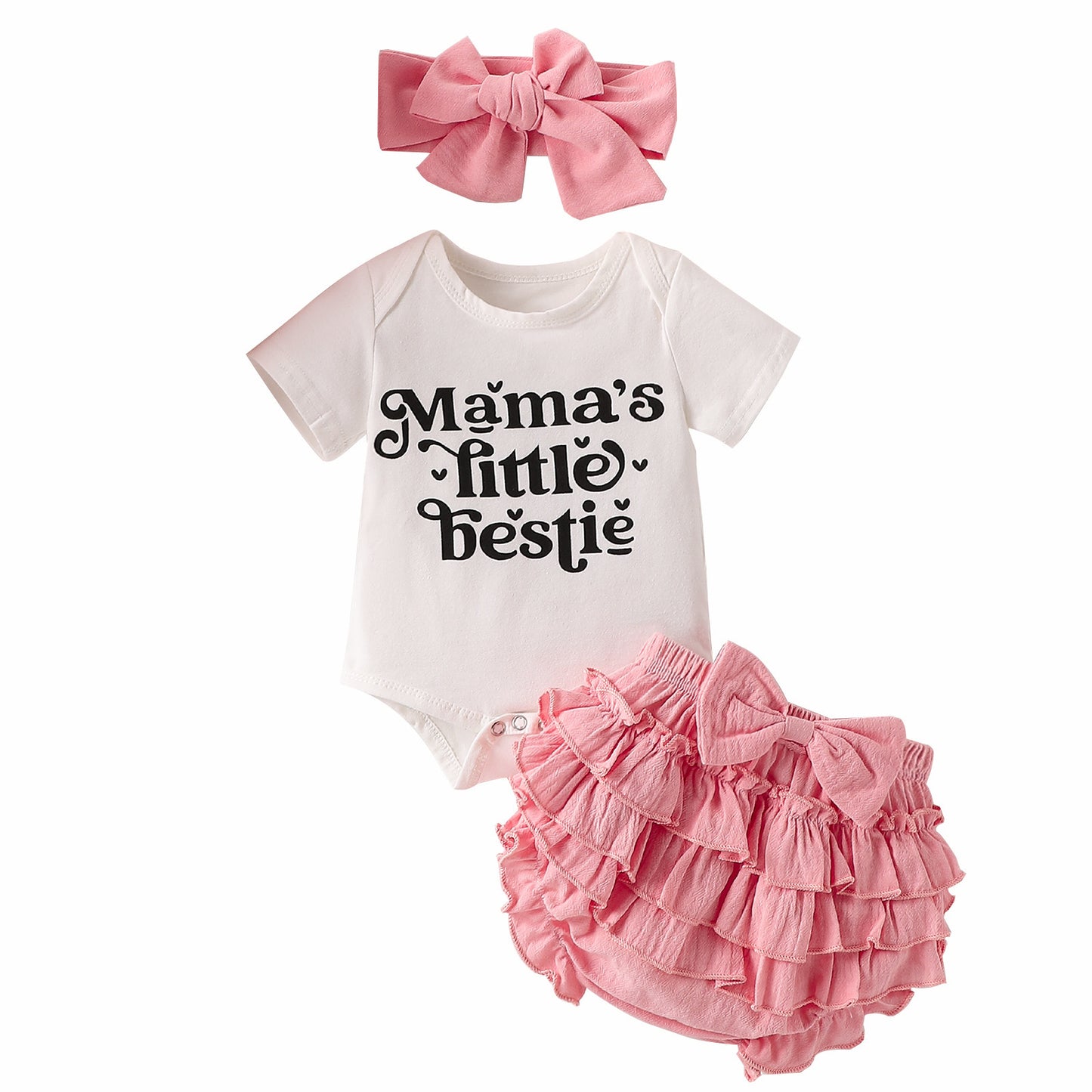 Summer Baby Girl Letter Print Romper Short Sleeve Romper Short Skirt