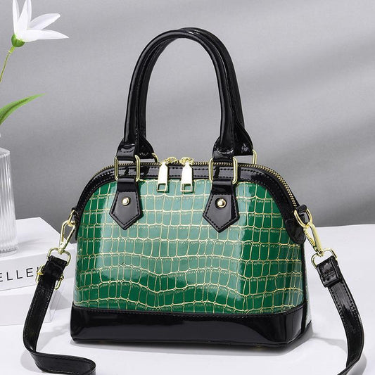 Women's Crossbody Bag Top Handle Bag Patent Leather Cowhide Solid Color Daily Handbags