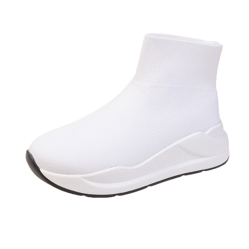 Women's New Thick Bottom Round Head Flying Socks Boots