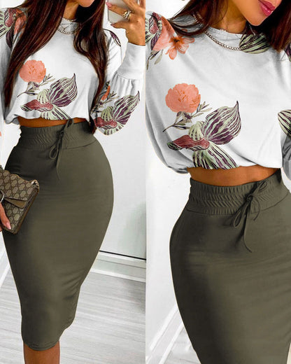 European And American New Printed Suit Skirt