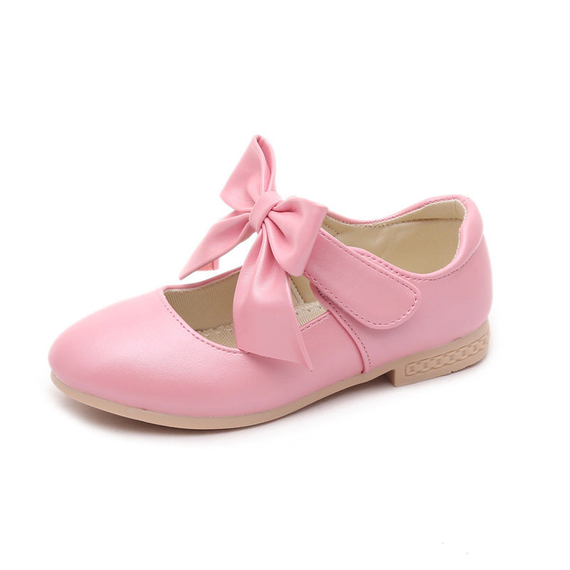 Girls Shoes White Leather Shoes Bowknot Girls Children Princess Shoes