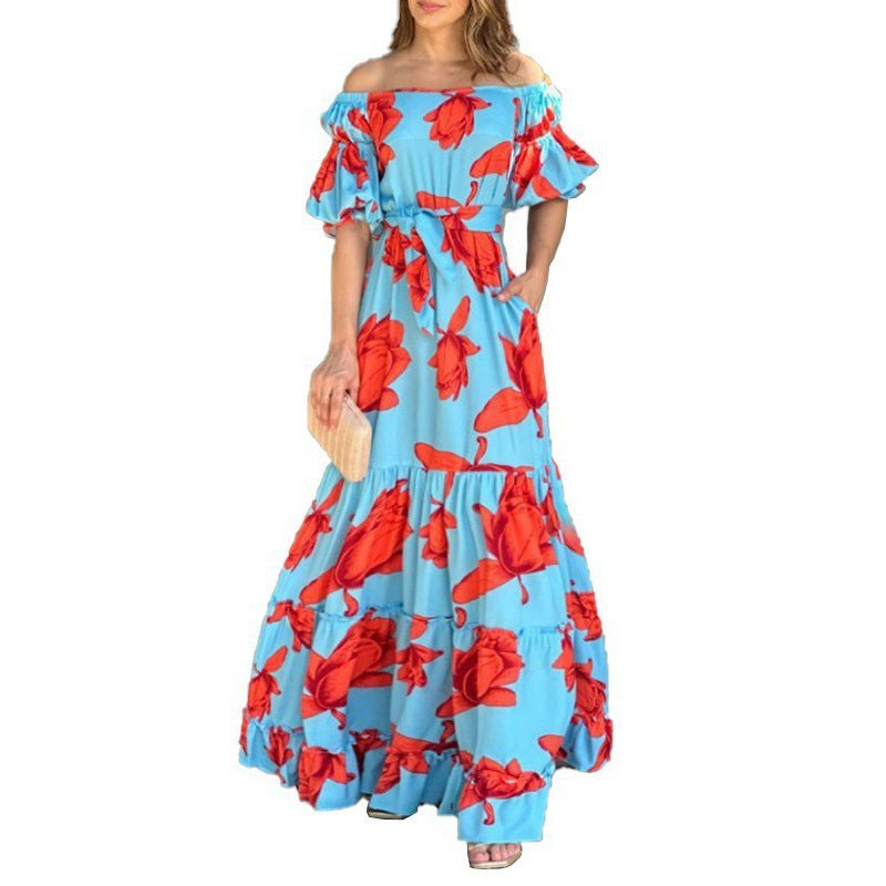 Women's Elegant Fashion Wide Hem Printed Dress