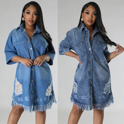 Women's Fashion Denim Long Dress