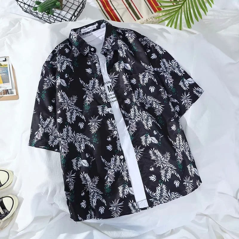 New Floral Shirt Short Sleeve Man