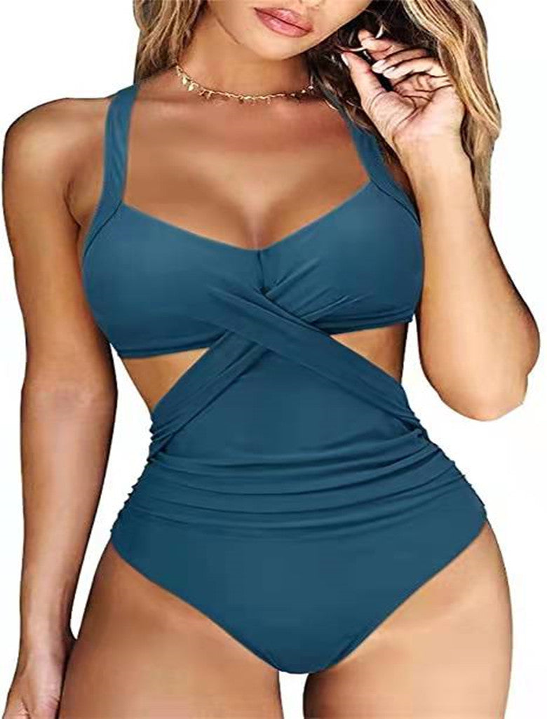 Cross Midriff Outfit Sexy Swimsuit Women